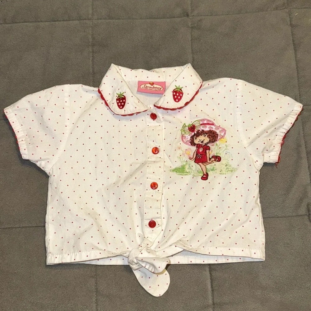 Vintage Y2K Strawberry Shortcake Set 24M Pants & Shirt Toddler Outfit